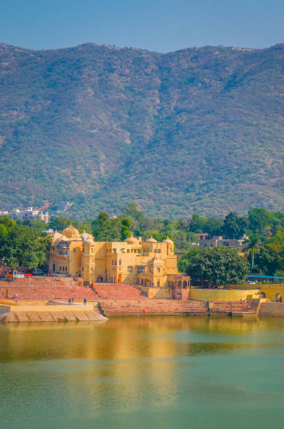 Panoramic view on Holy Lake and city Pushkar, Rajasthan, India.