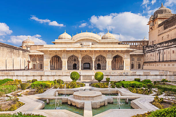 Amer Fort outside Jaipur in Rajasthan is one of the major tourist attractions in India