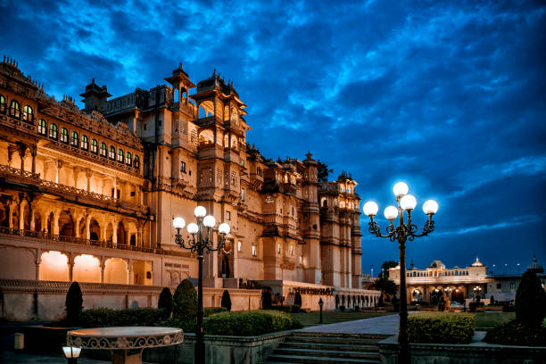 Night shot at this majestic building in Udaipur, India